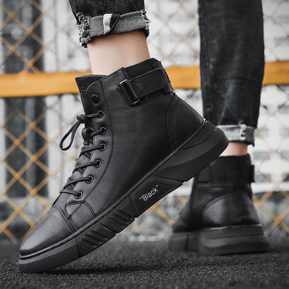 Hector - Tough Black Leather Kicks for Blokes